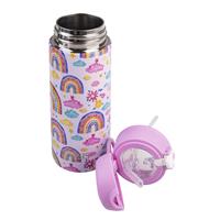 Oasis Kids Stainless Steel Double Wall Insulated Drink Bottle with Sipper (550ml) Rainbow Sky