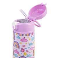 Oasis Kids Stainless Steel Double Wall Insulated Drink Bottle with Sipper (550ml) Rainbow Sky