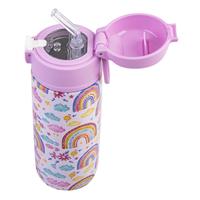 Oasis Kids Stainless Steel Double Wall Insulated Drink Bottle with Sipper (550ml) Rainbow Sky