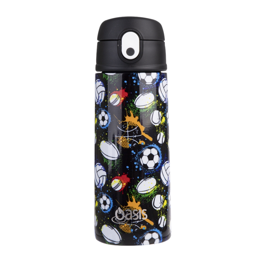 Oasis Kids Stainless Steel Double Wall Insulated Drink Bottle with Sipper (550ml) Sports