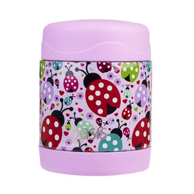 Oasis Kids Stainless Steel Double Wall Insulated Kids Food Flask (300ml) Lovely Ladybugs