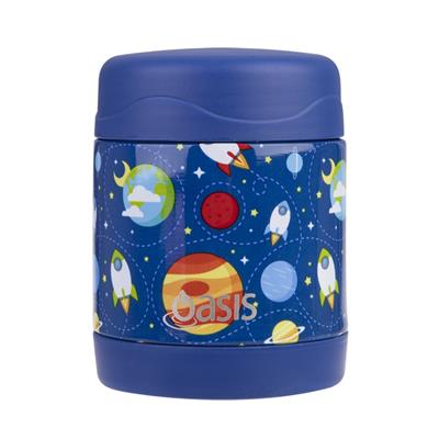 Oasis Kids Stainless Steel Double Wall Insulated Kids Food Flask (300ml) Outer Space