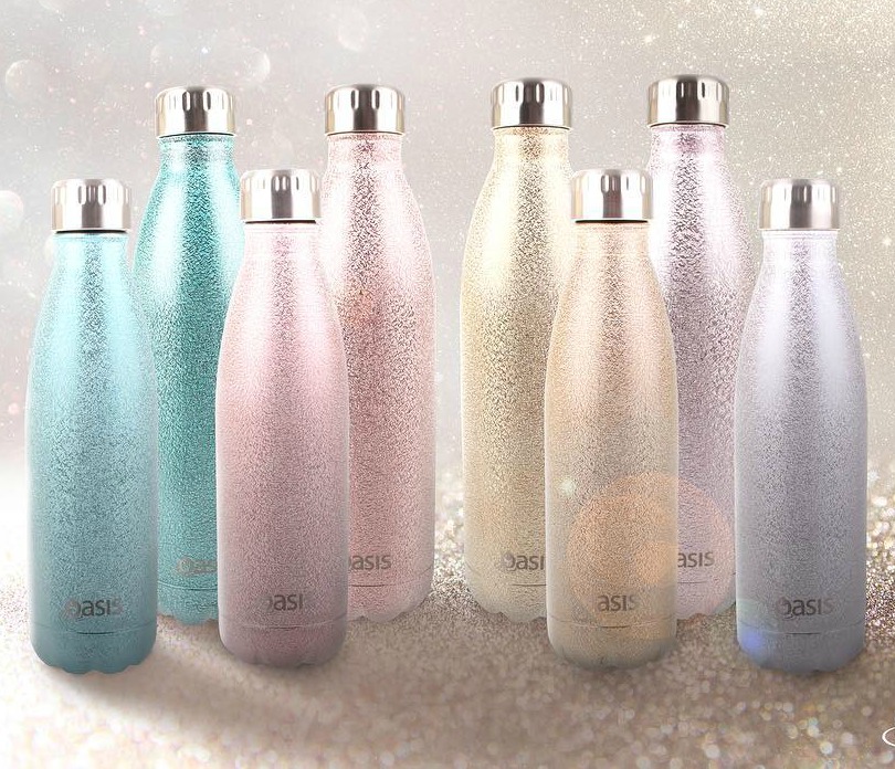 Oasis Shimmer Stainless Steel Double Wall Insulated Water Bottles