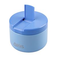 Oasis Stainless Steel Double Wall Insulated Food Flask Quick Release Lid (300ml) Blue