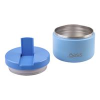 Oasis Stainless Steel Double Wall Insulated Food Flask Quick Release Lid (300ml) Blue