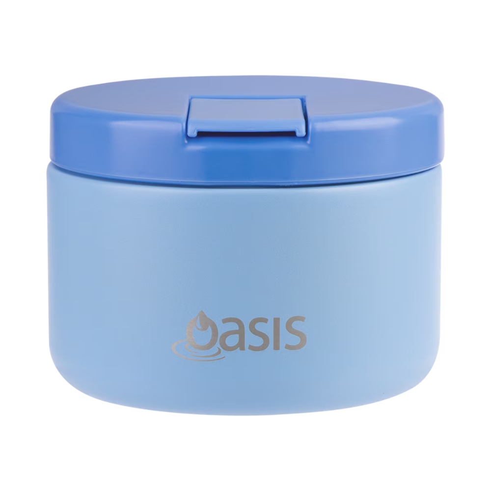 Oasis Stainless Steel Double Wall Insulated Food Flask Quick Release Lid (300ml) Blue
