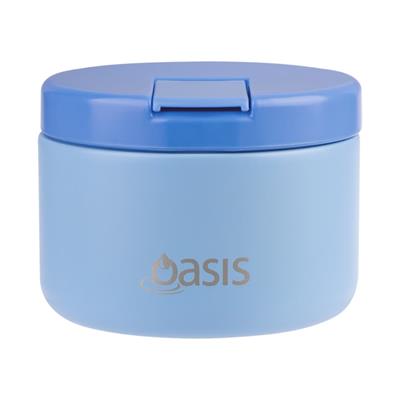 Oasis Stainless Steel Double Wall Insulated Food Flask Quick Release Lid (300ml) Blue