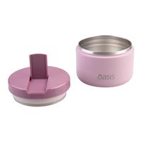 Oasis Stainless Steel Double Wall Insulated Food Flask Quick Release Lid (300ml) Blush