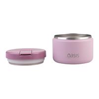 Oasis Stainless Steel Double Wall Insulated Food Flask Quick Release Lid (300ml) Blush