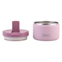 Oasis Stainless Steel Double Wall Insulated Food Flask Quick Release Lid (300ml) Blush