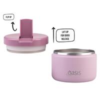 Oasis Stainless Steel Double Wall Insulated Food Flask Quick Release Lid (300ml) Blush