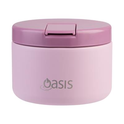 Oasis Stainless Steel Double Wall Insulated Food Flask Quick Release Lid (300ml) Blush
