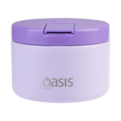 Oasis Stainless Steel Double Wall Insulated Food Flask Quick Release Lid (300ml) Lilac