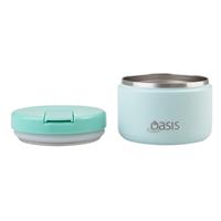 Oasis Stainless Steel Double Wall Insulated Food Flask Quick Release Lid (300ml) Mint