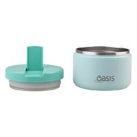 Oasis Stainless Steel Double Wall Insulated Food Flask Quick Release Lid (300ml) Mint