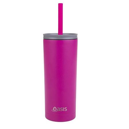 Oasis Super Sipper Tumbler with Straw Fuchsia