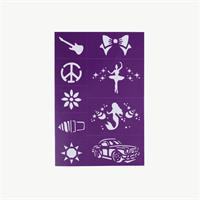 Oh Flossy Reusable Adhesive Face Paint & Makeup Stencils - Purple