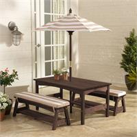 Kidkraft Outdoor Table, Bench Set with Cushions & Umbrella