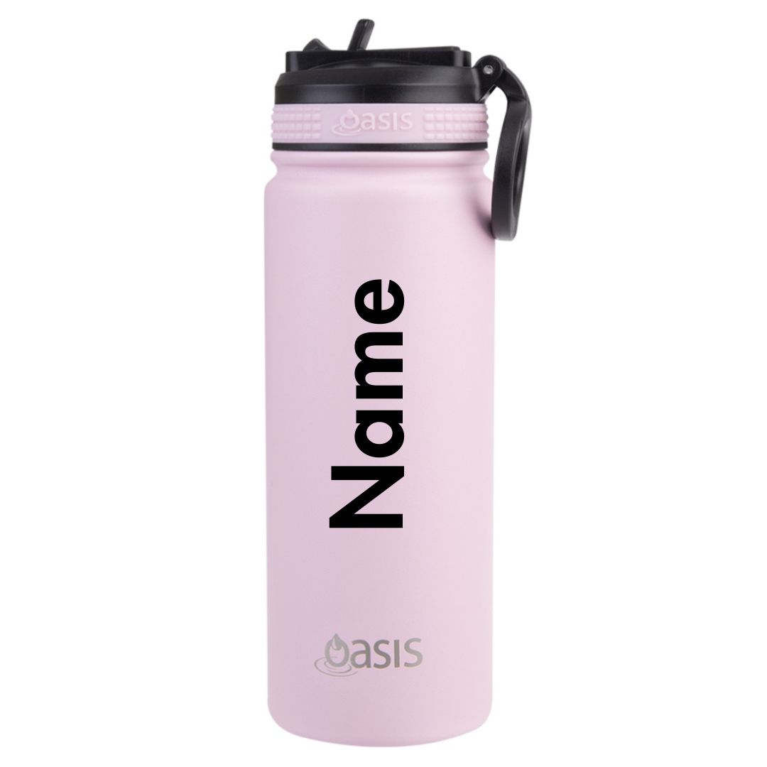 Personalised Oasis Challenger Sports Bottle with Sipper Straw (550ml) Carnation