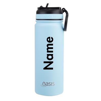 Personalised Oasis Challenger Sports Bottle with Sipper Straw (550ml) Island Blue