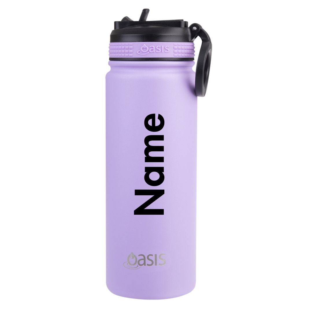 Personalised Oasis Challenger Sports Bottle with Sipper Straw (550ml) Lavender
