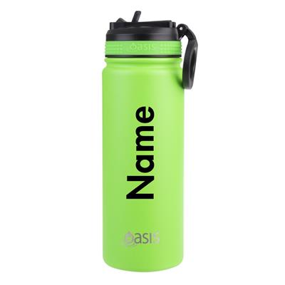Personalised Oasis Challenger Sports Bottle with Sipper Straw (550ml) Neon Green