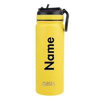 For Personalised Oasis Challenger Sports Bottle with Sipper Straw (550ml) Neon Yellow
