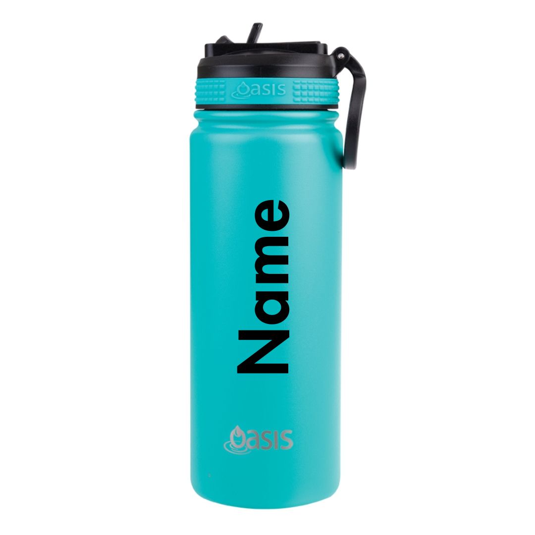 Personalised Oasis Challenger Sports Bottle with Sipper Straw (550ml) Turquoise