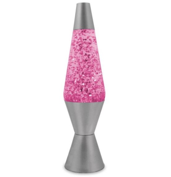 Pink Retro Glitter Lamp