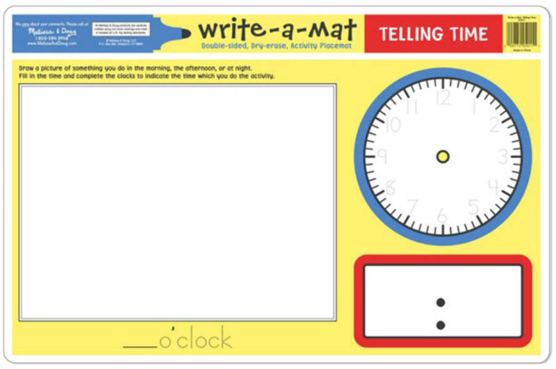 Telling Time Learning Mat side 2