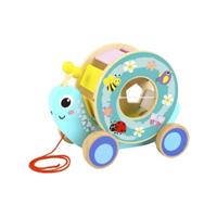 Pull Along Snail with Rolling Wheel & Blocks