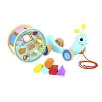 Pull Along Snail with Rolling Wheel & Blocks