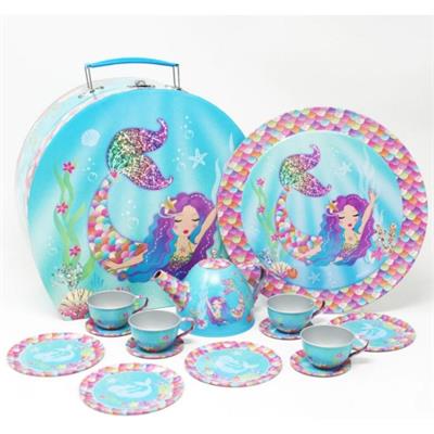 Rainbow Mermaid 15Pce Tin Tea Set
