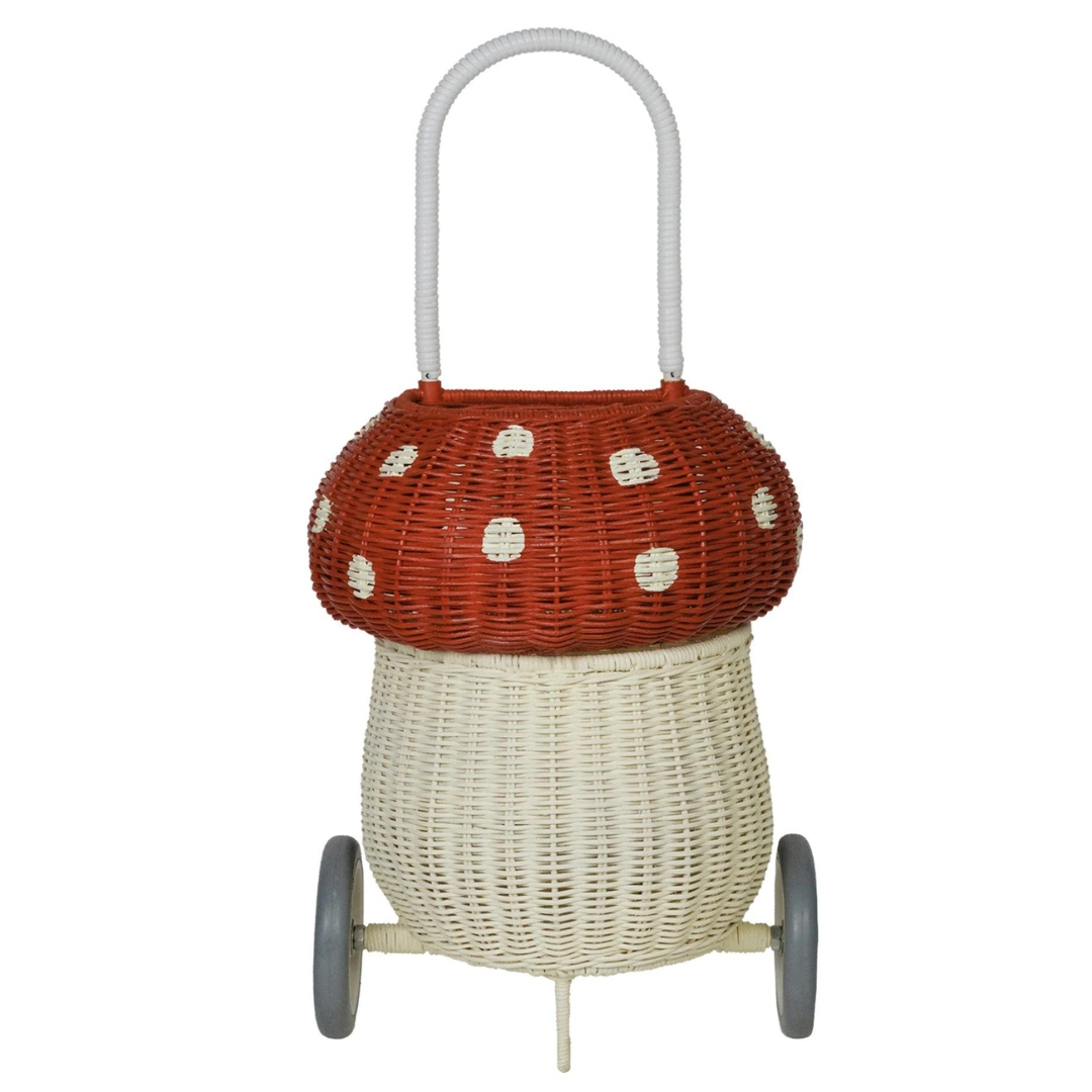 Rattan Mushroom Luggy - Red