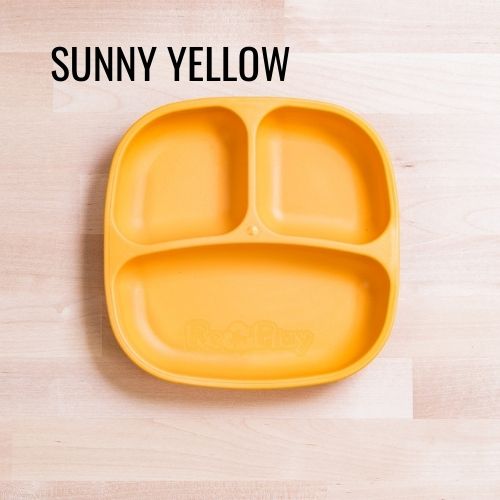 Replay Divided Kids Plate Sunny Yellow