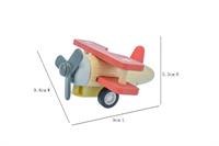 Retro Wooden Pull Back Biplane