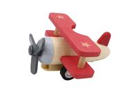 Retro Wooden Pull Back Biplane