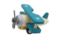 Retro Wooden Pull Back Biplane