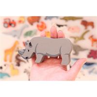 Rhino Wooden Animal