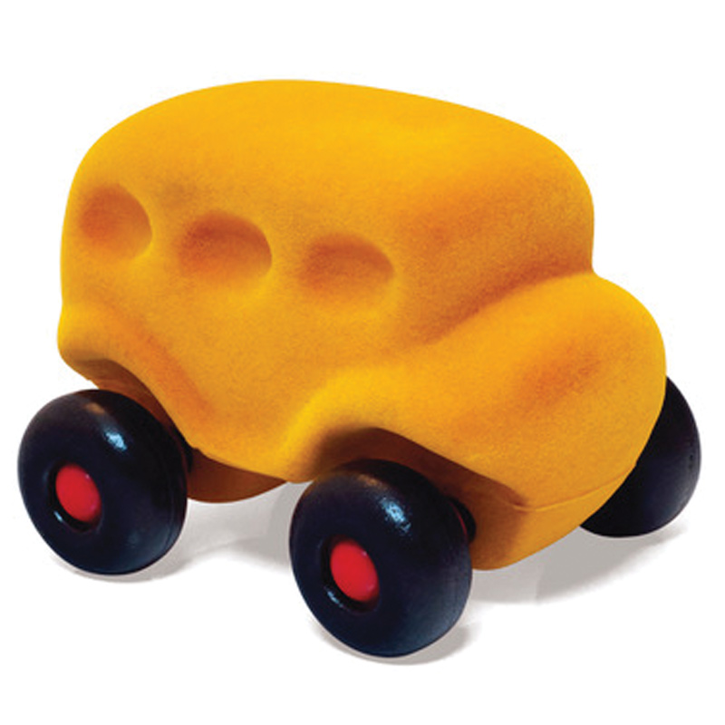 Rubbabu bright yellow bus toy