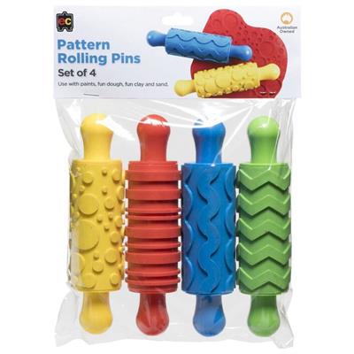Rubber Patterned Rolling Pins Set of 4