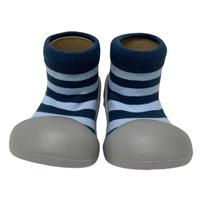 Rubber Soled socks Blue/Navy Stripe