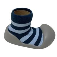 Rubber Soled socks Blue/Navy Stripe