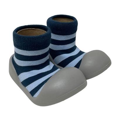 Rubber Soled socks Blue/Navy Stripe