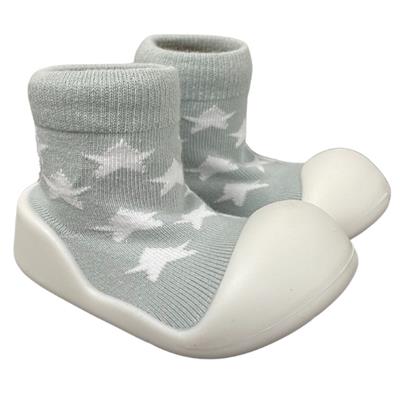 Rubber Soled socks Grey Star
