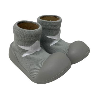 Rubber Soled socks Grey/White Star