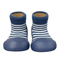 Rubber Soled Socks Navy Stripe