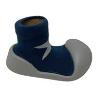 Rubber Soled socks Navy/Grey Star