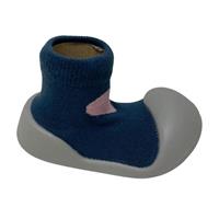 Rubber Soled socks Navy/Pink Heart