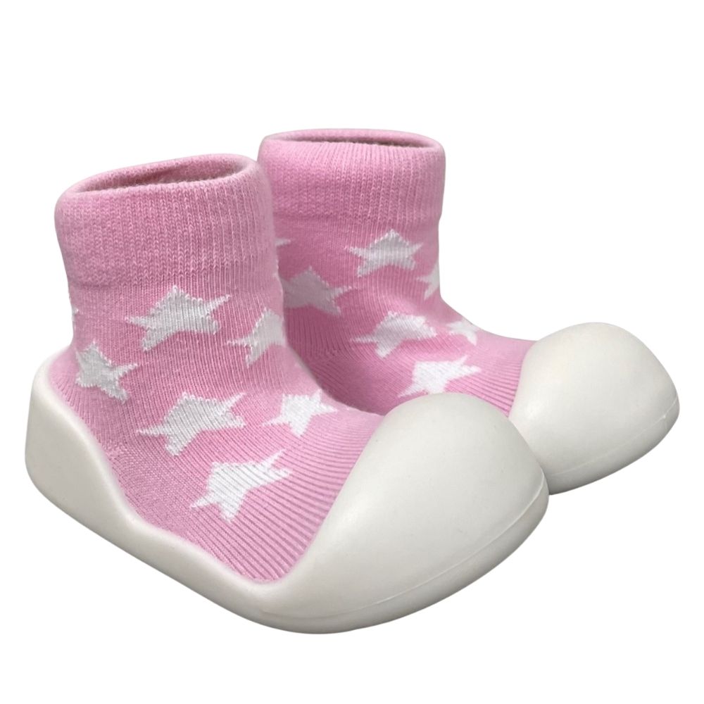 Little Eaton Rubber Soled socks Pink Star